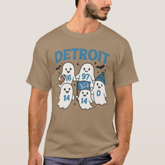 Niedliches Detroit Football Ghosts Halloween Desig T-Shirt