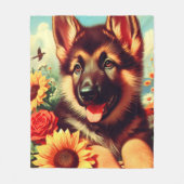 Niedliches deutsches Shepherd-Welpenbild Fleecedecke (Vorderseite)
