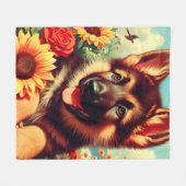Niedliches deutsches Shepherd-Welpenbild Fleecedecke (Vorderseite (Horizontal))