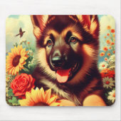 Niedliches deutsches Shepherd-Welpenbild Mousepad (Vorne)