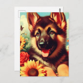 Niedliches deutsches Shepherd-Welpenbild Postkarte (Vorne/Hinten)