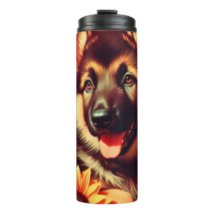 Niedliches deutsches Shepherd-Welpenbild Thermosbecher
