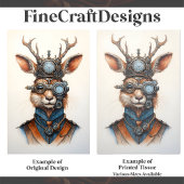 Niedliches digitales Steampunk-Reindebild D6 Decou Seidenpapier