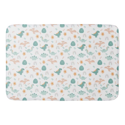Niedliches Dino Adventure Pattern Kinder Badezimme Badematte (Vorderseite)