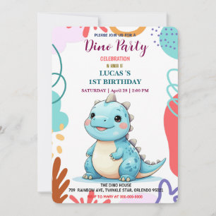 Niedliches DIno Baby Dinosaurier 1. Geburtstag Par Save The Date