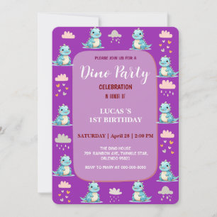 Niedliches DIno Baby Dinosaurier 1. Geburtstag Par Save The Date