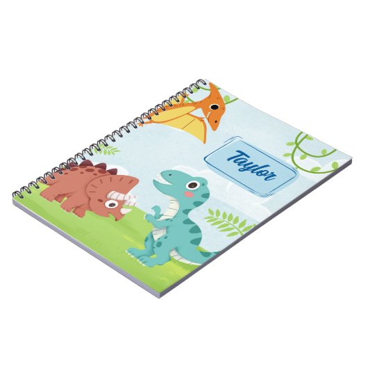 Niedliches Dino Dreams Notebook - Spielfilm für Ki Notizblock (Linke Seite)