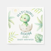 Niedliches Dino Gender Neutral Dinosaur Babydusche Serviette (Vorderseite)