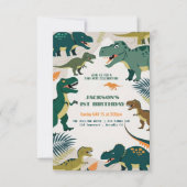 Niedliches Dino Party | Dinosaurier 1. Geburtstag Einladung (Vorderseite)