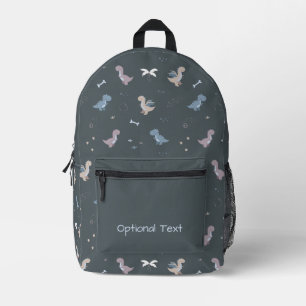 Niedliches Dino Patern Bluish Graues gedrucktes Ba Bedruckter Rucksack