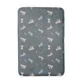 Niedliches Dino Patern Bluish Gray Bath Mat Badematte (Vorderseite Vertikal)