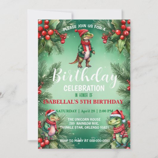 Niedliches Dino Weihnachten Weihnachten Weihnachte Save The Date (Vorderseite)