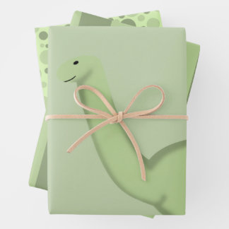 Niedliches Dinosaur Baby Duschgeschenk Packpapier Geschenkpapier Set
