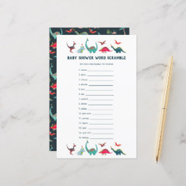 Niedliches Dinosaur Word Scramble Baby Showspiel