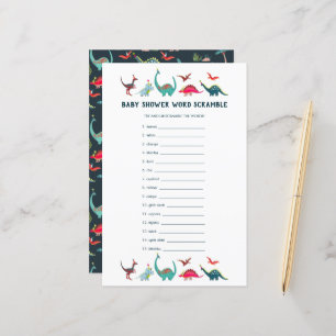 Niedliches Dinosaur Word Scramble Baby Showspiel