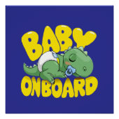 Niedliches Dinosaurier Baby an Bord Auto Decal | S Poster (Vorderseite)