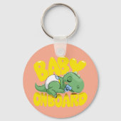 Niedliches Dinosaurier Baby an Bord Auto Decal | S Schlüsselanhänger (Vorderseite)