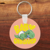Niedliches Dinosaurier Baby an Bord Auto Decal | S Schlüsselanhänger (Vorderseite)