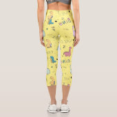 Niedliches Dinosaurier-Cartoon Capri Leggings (Rückseite)