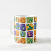 Niedliches Dinosaurier Collage Pattern - Spaß & Sp Kaffeetasse (Vorderseite Links)