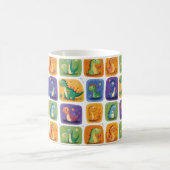 Niedliches Dinosaurier Collage Pattern - Spaß & Sp Kaffeetasse (Mittel)