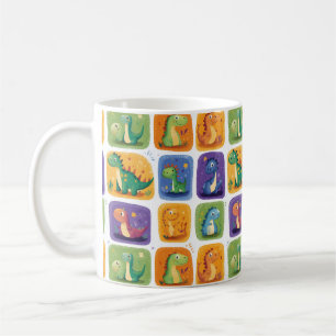 Niedliches Dinosaurier Collage Pattern - Spaß & Sp Kaffeetasse