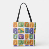 Niedliches Dinosaurier Collage Pattern - Spaß & Sp Tasche (Rückseite)