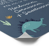 Niedliches Dinosaurier Dino Bites Food Table Sign Poster (Ecke)