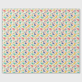 Niedliches Dinosaurier Drei-Rex-Kindergeburtstag-M Geschenkpapier (Flach)