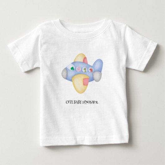 Niedliches Dinosaurier-Flugzeug Student Kindergebu Baby T-shirt (Vorderseite)