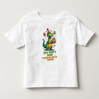 Niedliches Dinosaurier Geburtstagsjubiläum für 4-J Kleinkind T-shirt
