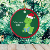 Niedliches Dinosaurier Kinder Weihnachtsgeschenk Keramik Ornament