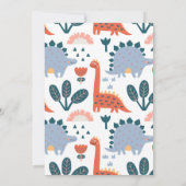 Niedliches Dinosaurier-Kindergeburtstag-Party Einladung (Rückseite)