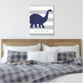 Niedliches Dinosaurier Kinderzimmer Wrapped Canvas Leinwanddruck (Insitu (Schlafzimmer))