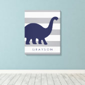 Niedliches Dinosaurier Kinderzimmer Wrapped Canvas Leinwanddruck (Insitu (Holzboden))