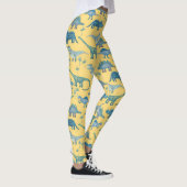 Niedliches Dinosaurier-Muster auf Gelb Leggings (Rechts)