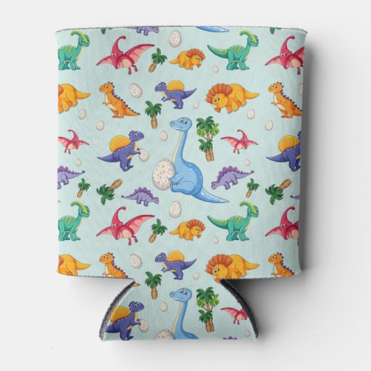 Niedliches Dinosaurier-Muster Dosenkühler (Vorderseite)