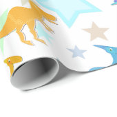 Niedliches Dinosaurier-Muster Geschenkpapier (Rolleneckpunkt)