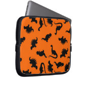 Niedliches Dinosaurier-Muster in Orange Laptopschutzhülle (Vorne Rechts)