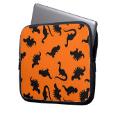 Niedliches Dinosaurier-Muster in Orange Laptopschutzhülle (Vorderseite Links)