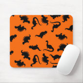 Niedliches Dinosaurier-Muster in Orange Mousepad (Mit Mouse)