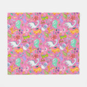 Niedliches Dinosaurier-Muster in rosa | Fleecedecke (Vorderseite (Horizontal))