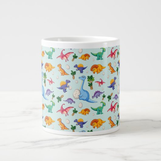Niedliches Dinosaurier-Muster Jumbo-Tasse (Vorderseite)