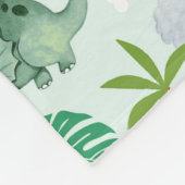 Niedliches Dinosaurier Muster Kids Monogramm Fleecedecke (Ecke)