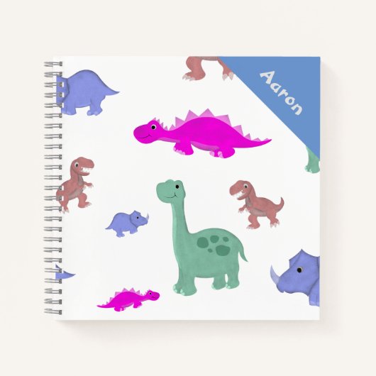 Niedliches Dinosaurier Muster Kids Notebook Notizblock (Vorderseite)