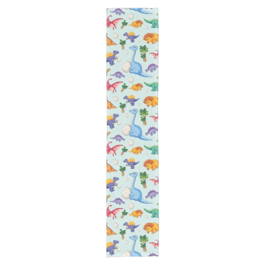 Niedliches Dinosaurier-Muster Kurzer Tischläufer (Vorderseite)