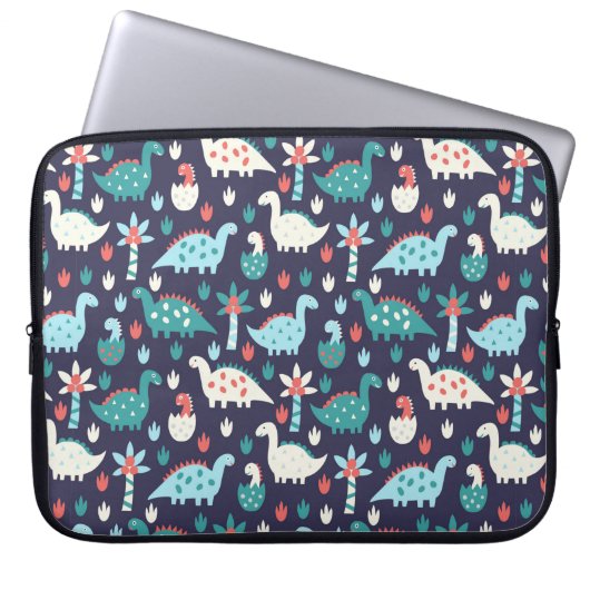 Niedliches Dinosaurier-Muster Laptopschutzhülle (Vorderseite)