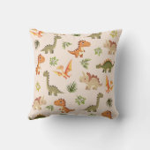 Niedliches Dinosaurier Muster Monogram Name Kinder Kissen (Rückseite)