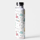 Niedliches Dinosaurier Muster Personalisiert Name Trinkflasche (Rechts)
