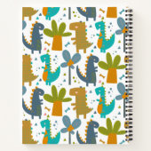 Niedliches Dinosaurier-Muster - Personalisierte Na Notizblock (Rückseite)